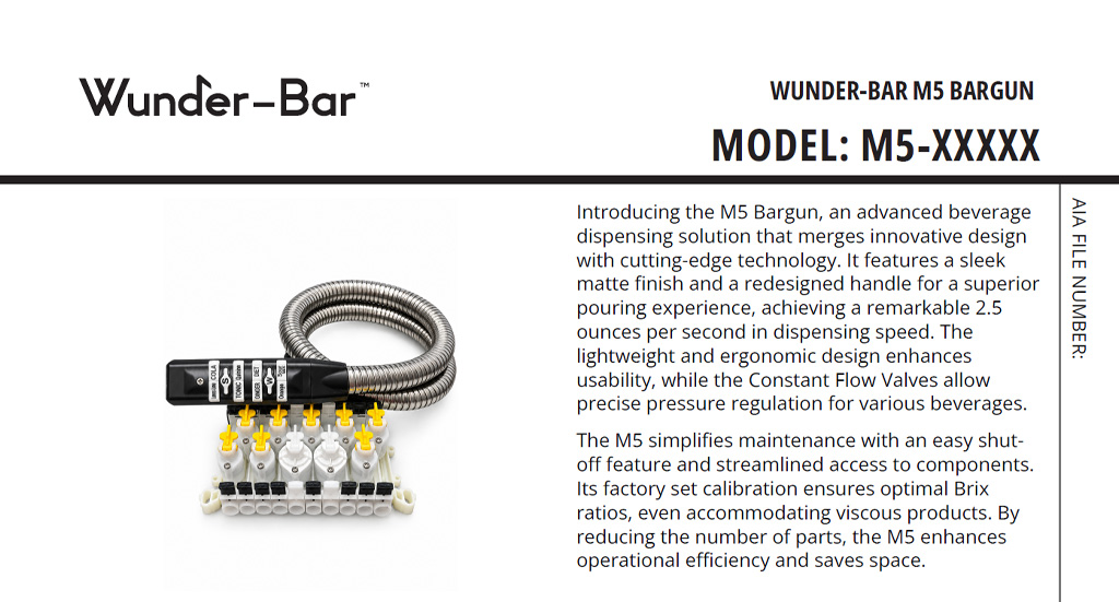 Wunder-Bar M5 Automated Spec Sheet